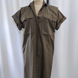 80s Harve Benard Military Style Cotton Dress